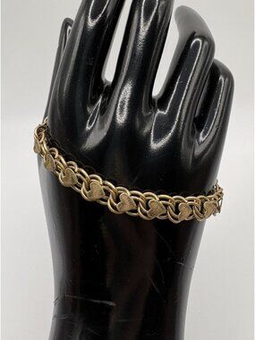 Vintage Elco 1/20 12k Gold Filled Charm Bracelet Hearts Box Clasp 13.9g